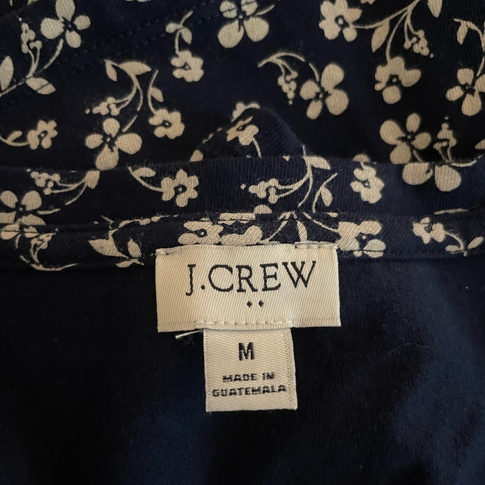 JCREW Navy Midi Floral Dress size M - Picture 3 of 3